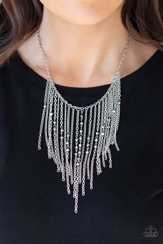 First Class Fringe-silver-Paparazzi necklace