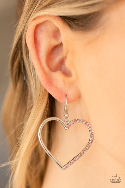 First Date Dazzle-pink-Paparazzi earrings