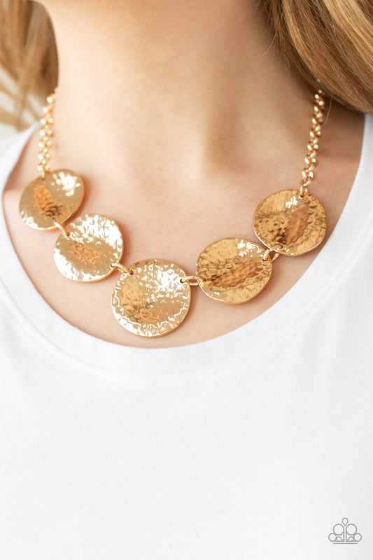 First Impressions-gold-Paparazzi necklace