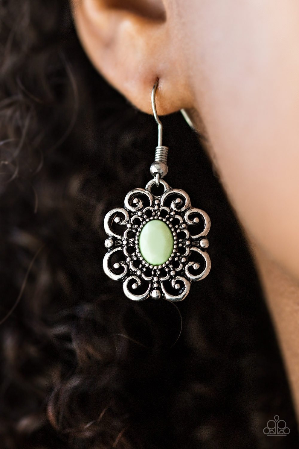First and Foremost Flowers - green - Paparazzi earrings
