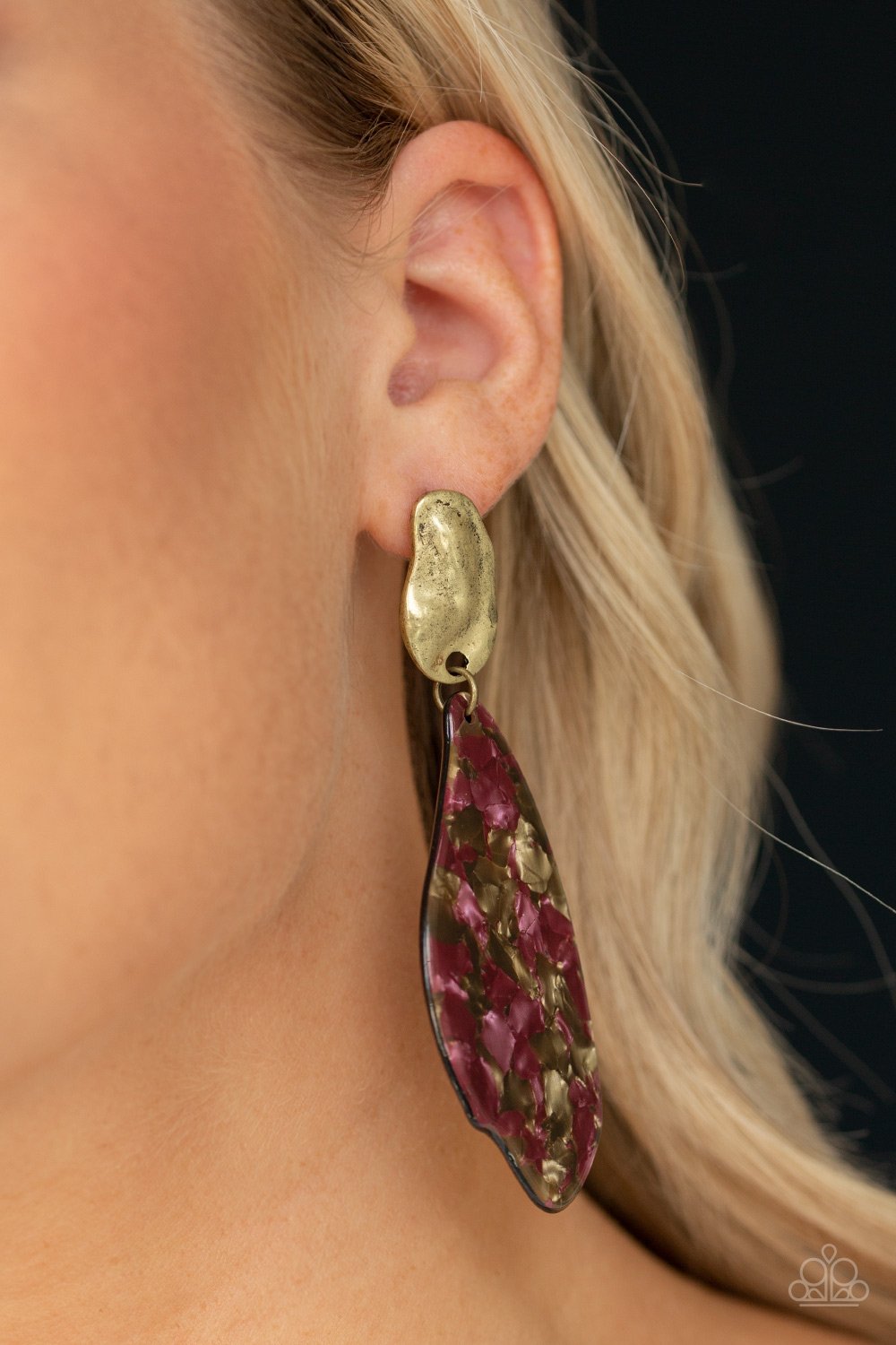 Fish Out of Water-brass-Paparazzi earrings