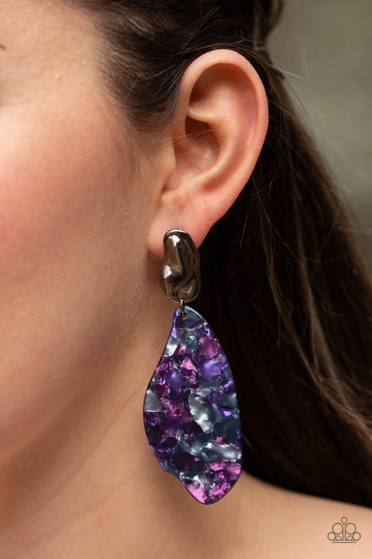 Fish Out of Water - purple - Paparazzi earrings