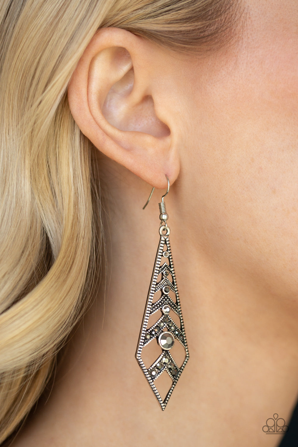 Flaired Flair - silver - Paparazzi earrings