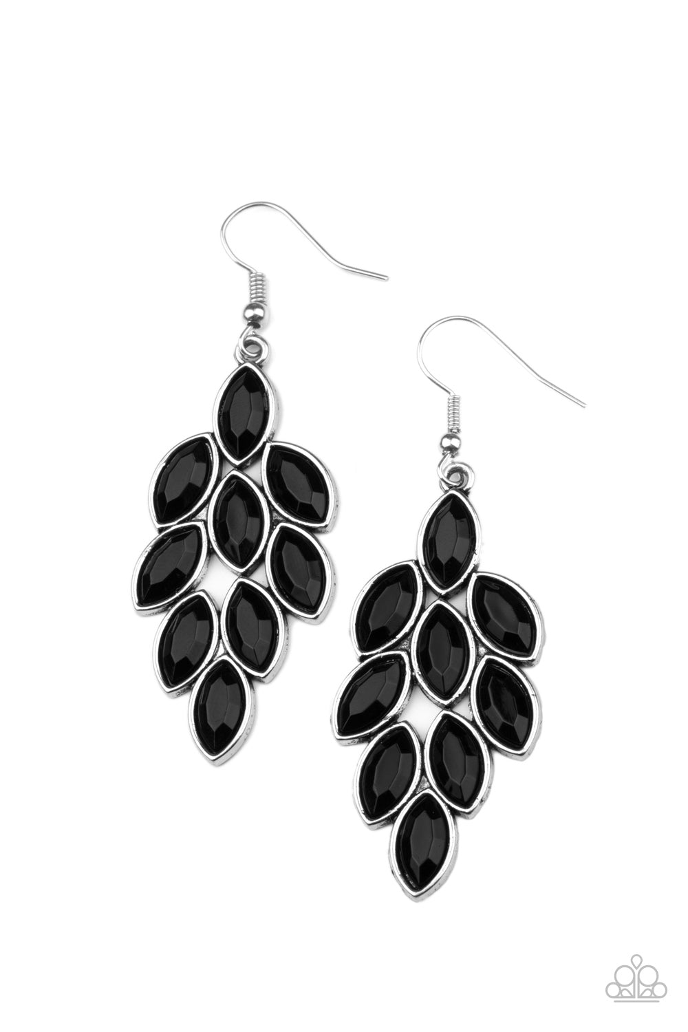 Flamboyant Foliage - black - Paparazzi earrings
