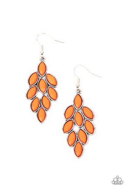 Flamboyant Foliage - orange - Paparazzi earrings