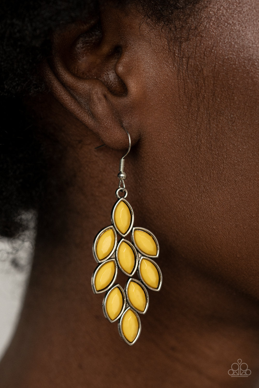 Flamboyant Foliage - yellow - Paparazzi earrings