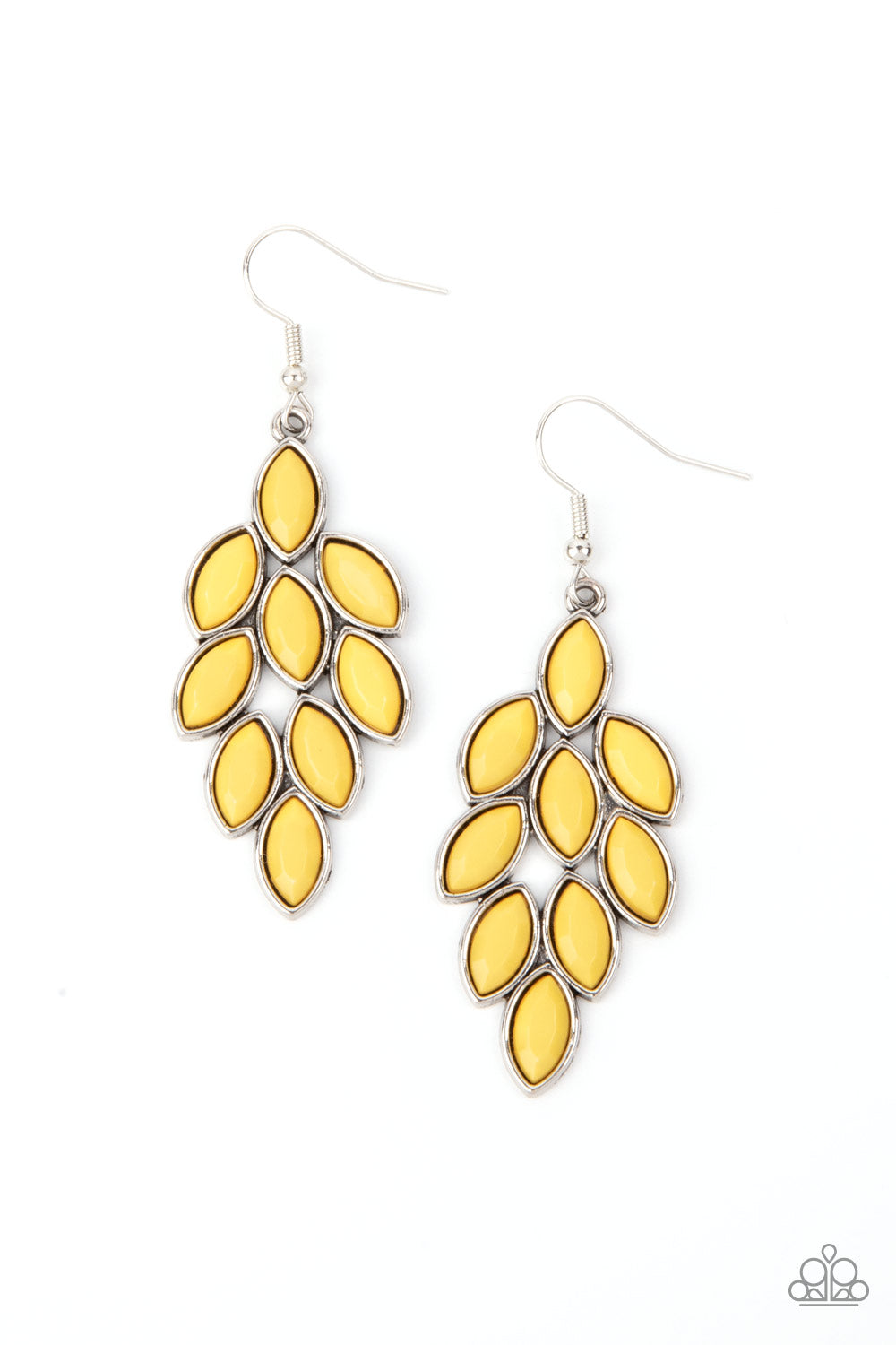 Flamboyant Foliage - yellow - Paparazzi earrings