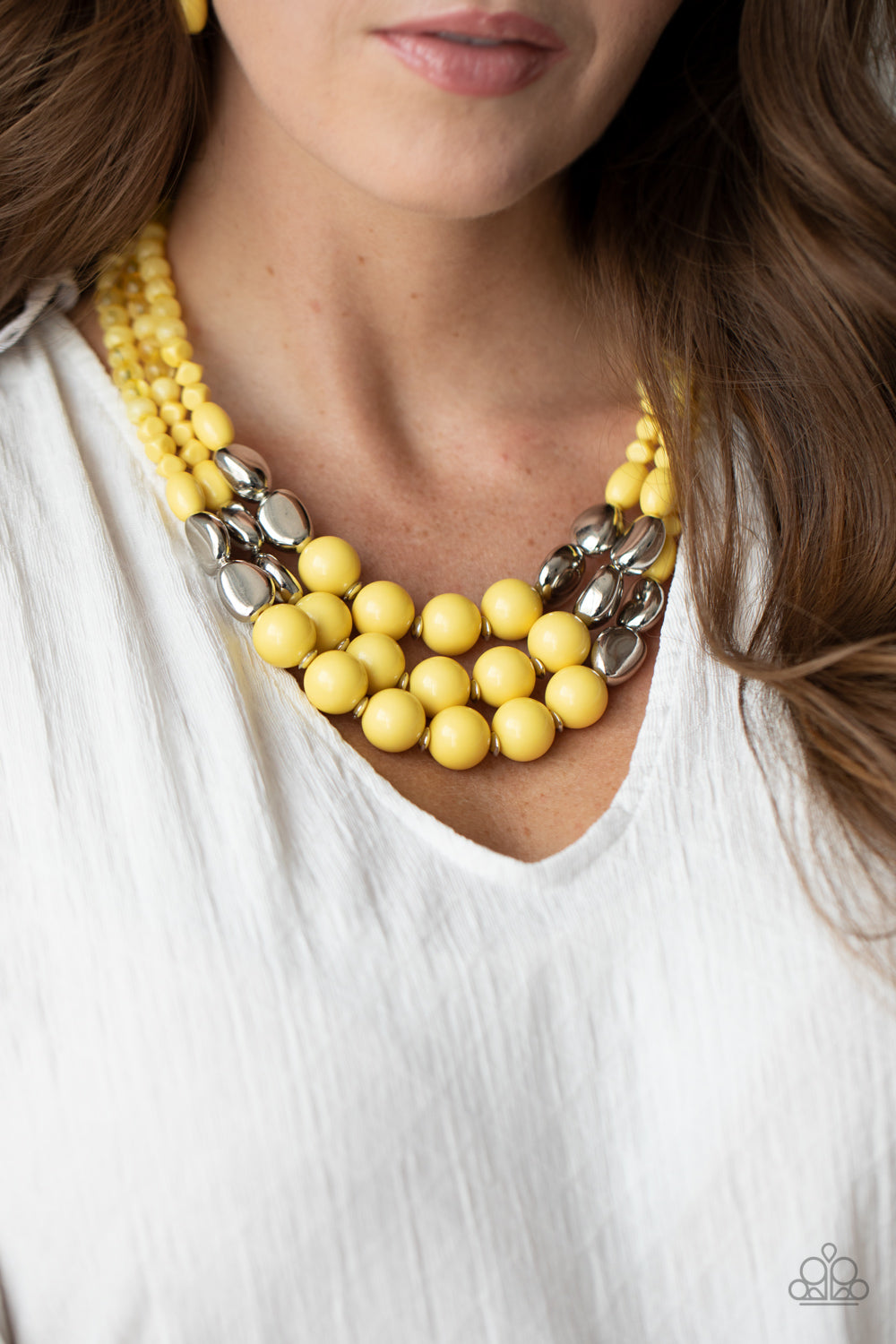 Flamingo Flamboyance - yellow - Paparazzi necklace