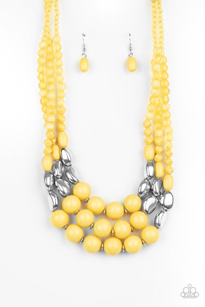 Flamingo Flamboyance - yellow - Paparazzi necklace
