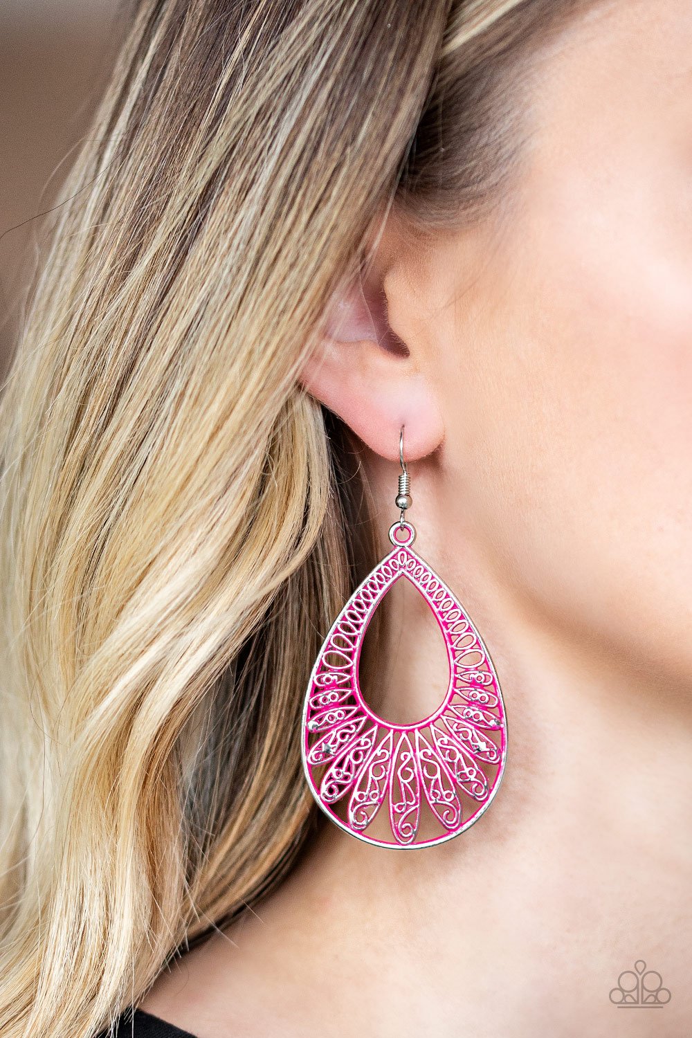 Flamingo Flamenco-pink-Paparazzi earrings