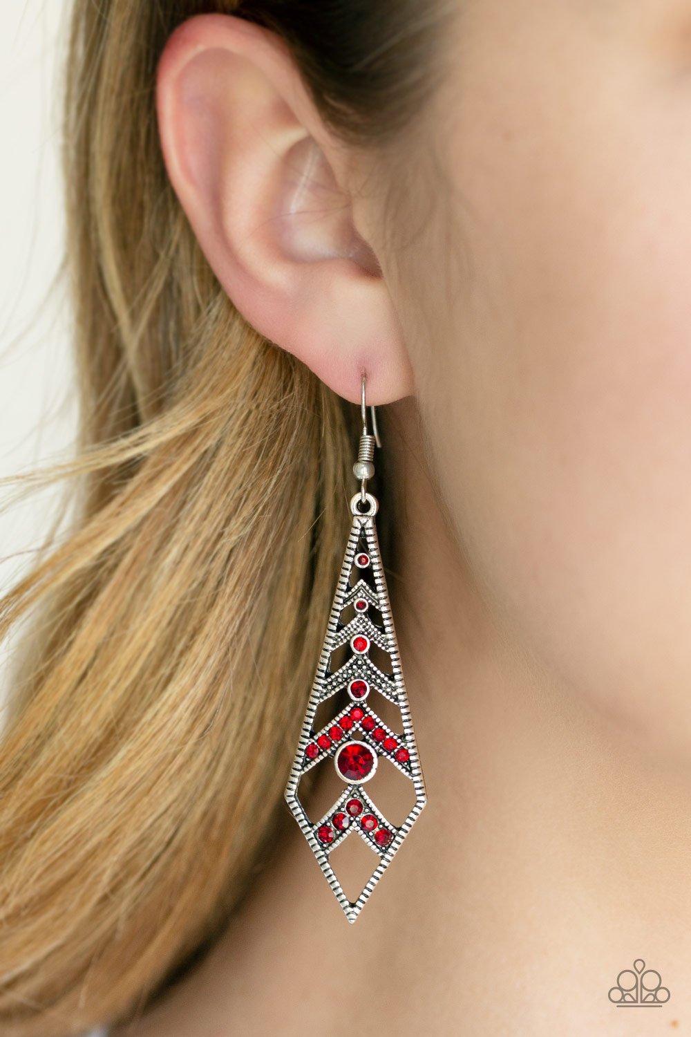 Flared Flair-red-Paparazzi earrings