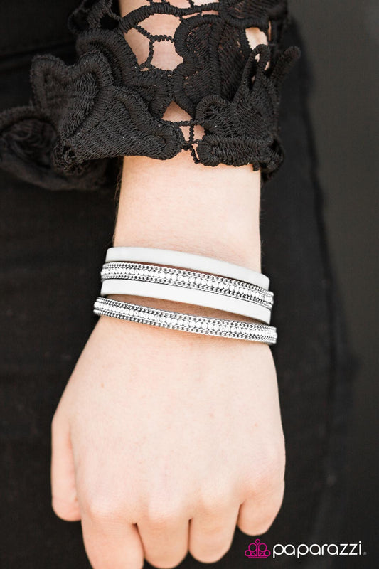 Flash Mob Fashion - White - Paparazzi bracelet