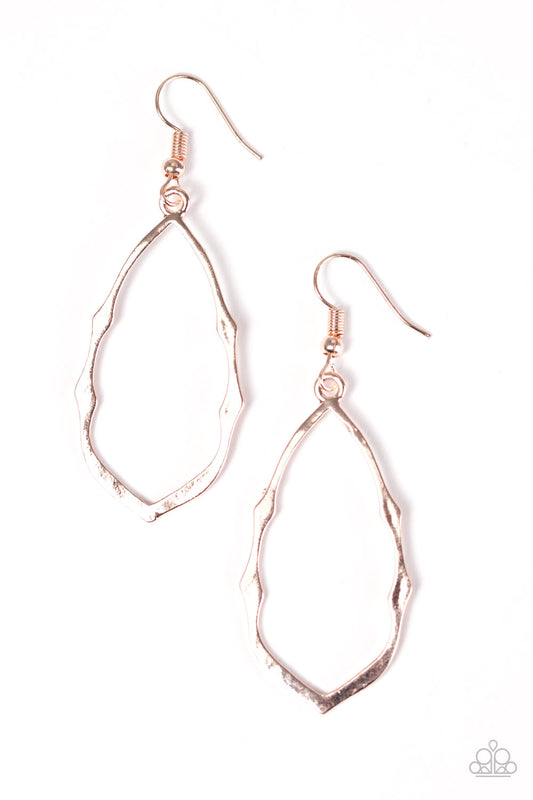 Flat Out Fabulous - Rose Gold - Paparazzi earrings
