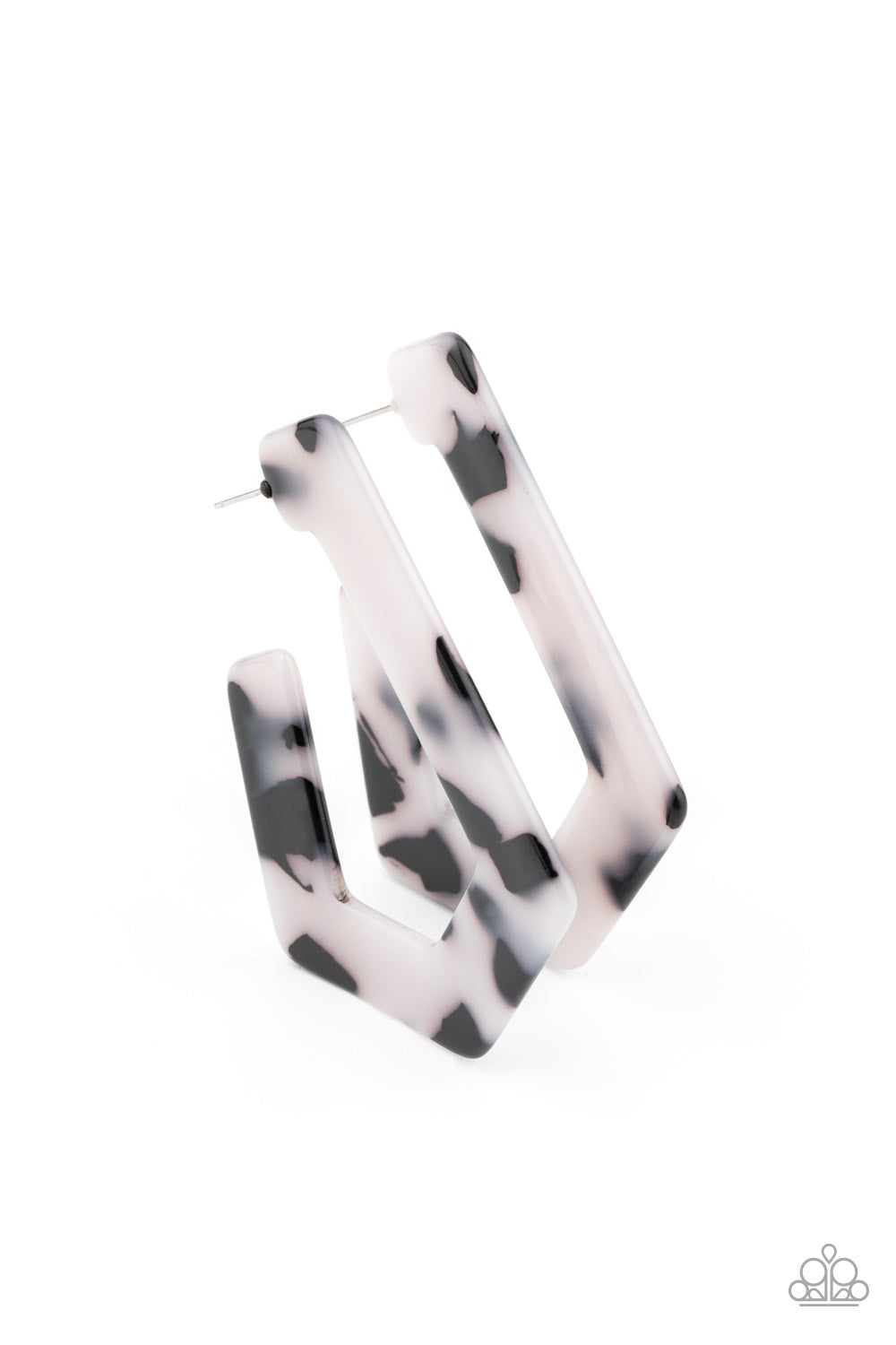 Flat Out Fearless - white - Paparazzi earrings