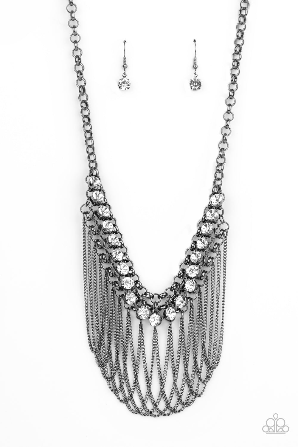 Flaunt Your Fringe - black - Paparazzi necklace