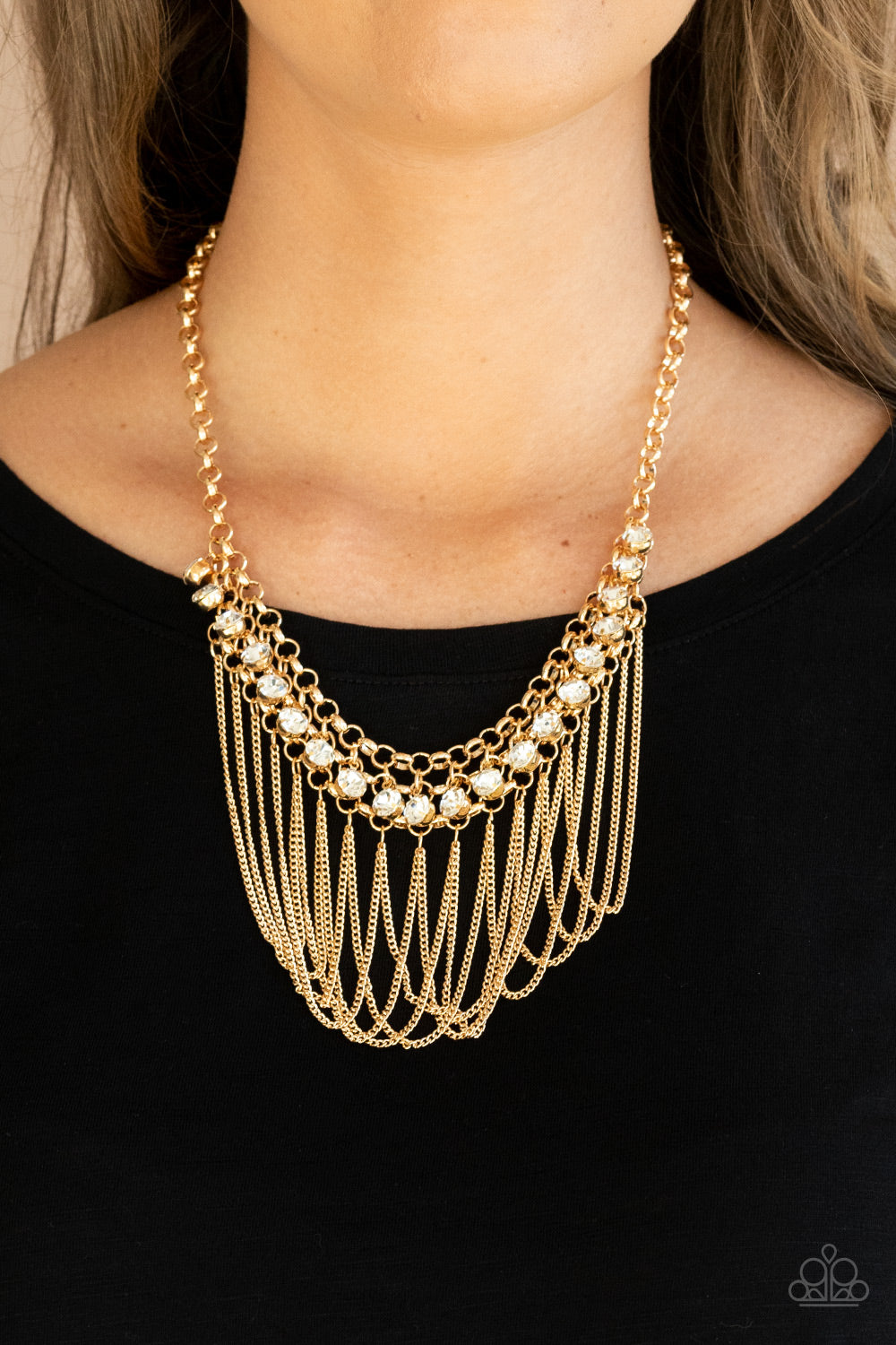 Flaunt Your Fringe - gold - Paparazzi necklace – JewelryBlingThing