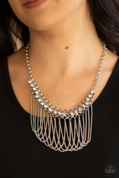 Flaunt Your Fringe - white - Paparazzi necklace