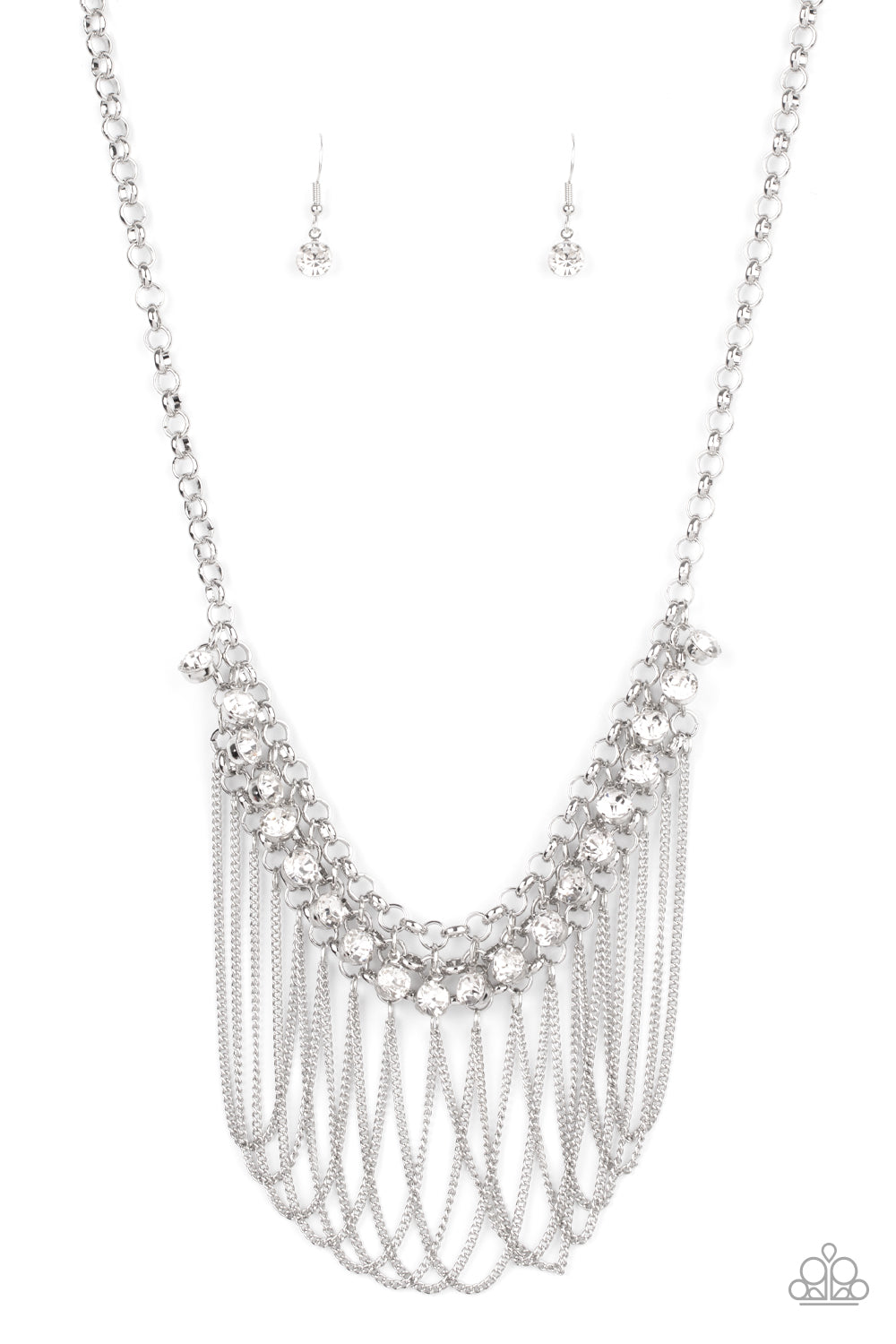 Flaunt Your Fringe - white - Paparazzi necklace