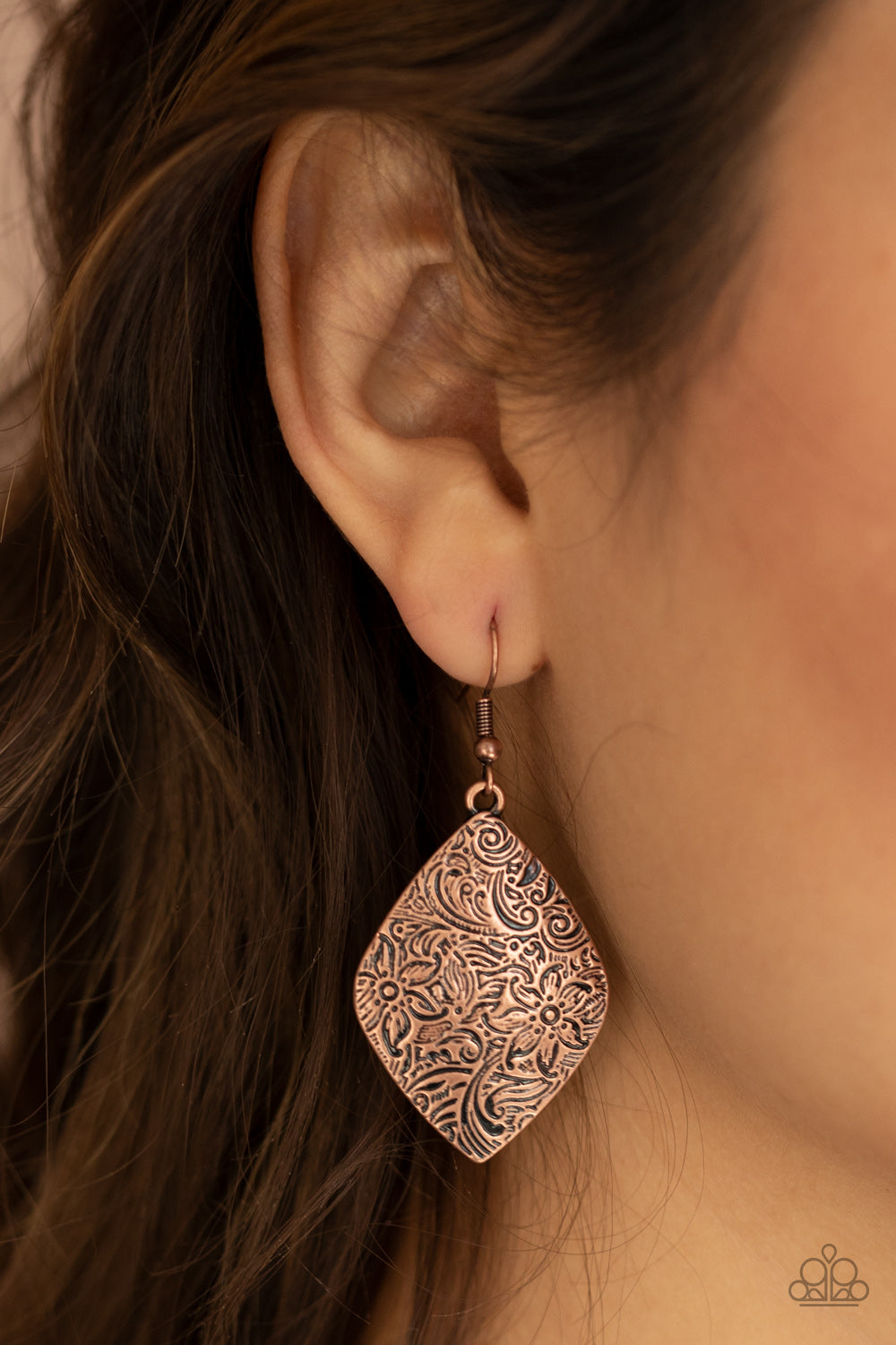 Flauntable Florals - copper - Paparazzi earrings