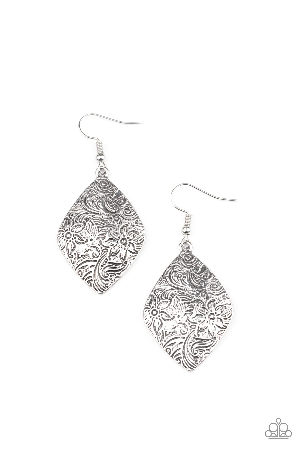 Flauntable Florals - silver - Paparazzi earrings