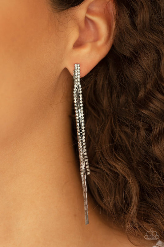 Flavor of the SLEEK-black-Paparazzi earrings