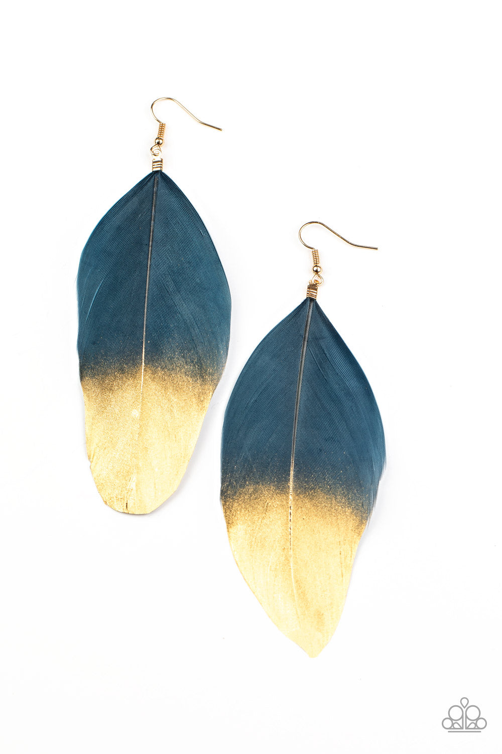 Fleek Feathers - blue - Paparazzi earrings