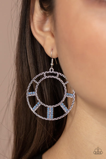 Fleek Fortress - blue - Paparazzi earrings
