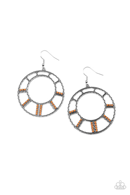 Fleek Fortress - orange - Paparazzi earrings