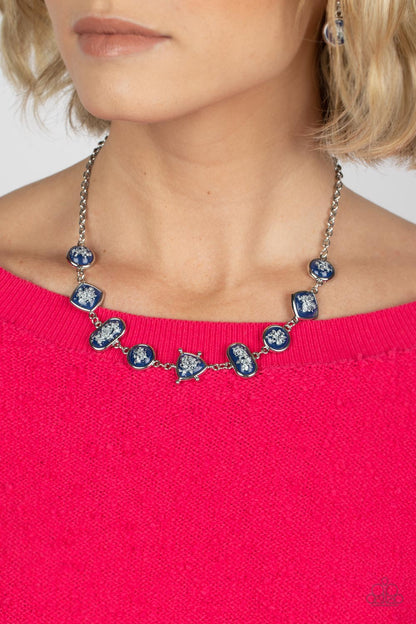 Fleek and Flecked - blue - Paparazzi necklace