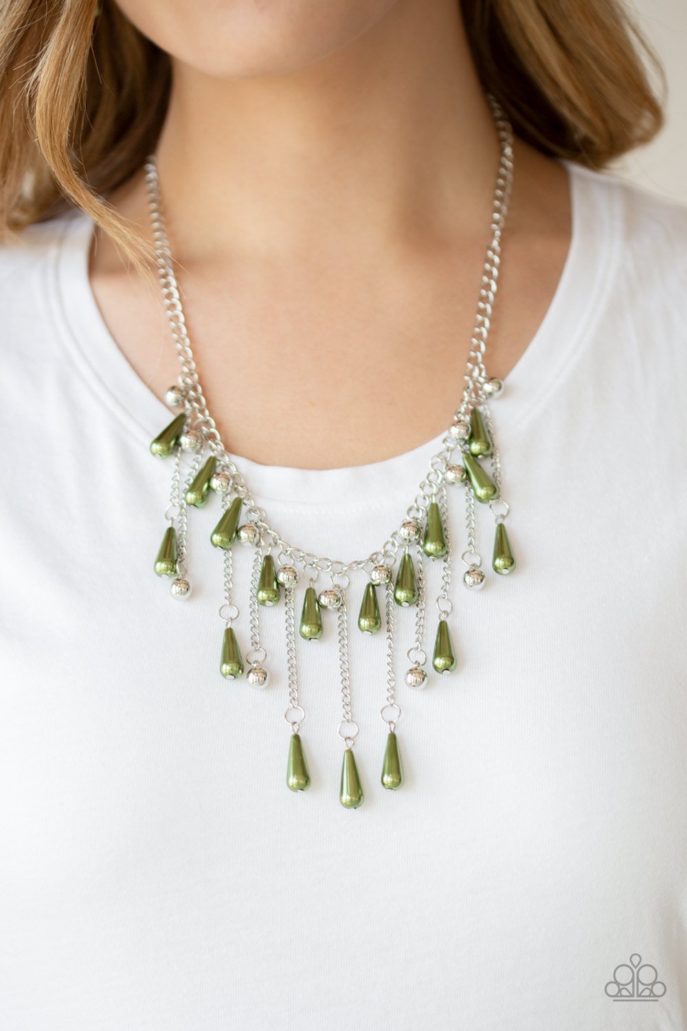 Fleur de Fringe-green-Paparazzi necklace