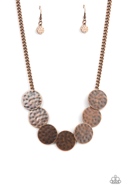 Flip a Coin - copper - Paparazzi necklace