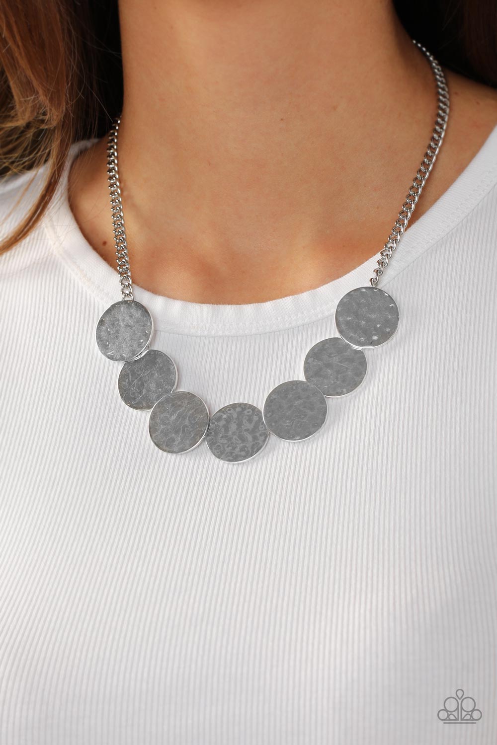 Flip a Coin - silver - Paparazzi necklace