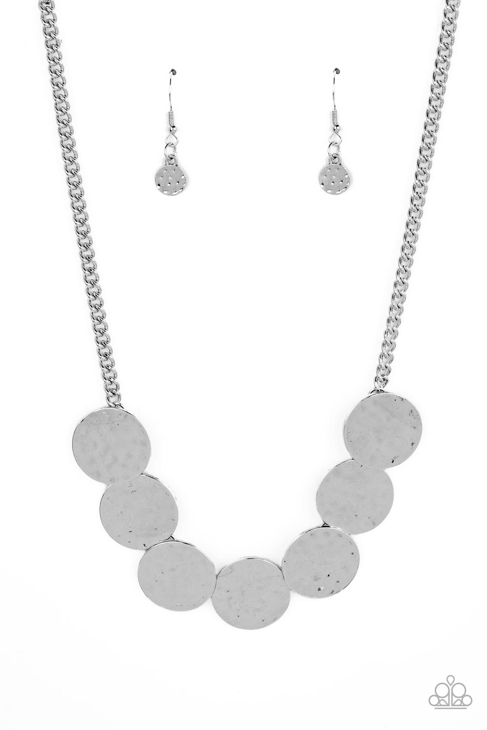 Flip a Coin - silver - Paparazzi necklace