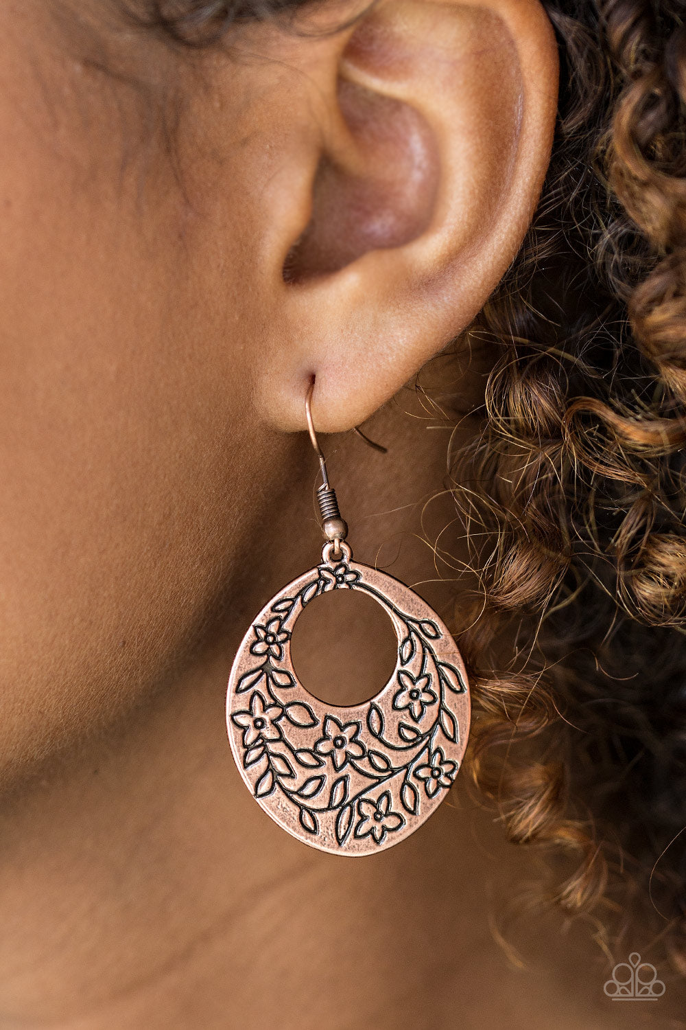 Flirting With Florals - copper - Paparazzi earrings