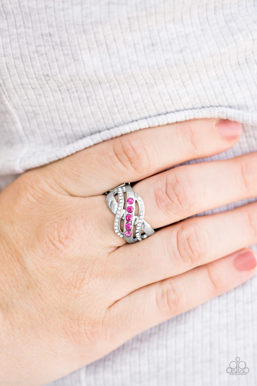 Flirting With Sparkle - pink - Paparazzi ring