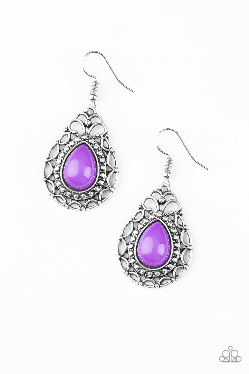 Flirty Finesse - purple - Paparazzi earrings