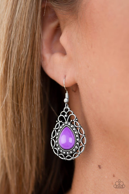 Flirty Finesse-purple-Paparazzi earrings