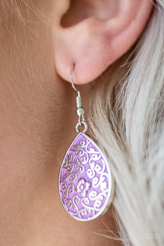 Flirty Flower Girl - purple - Paparazzi earrings