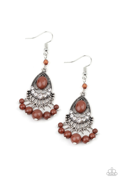 Floating on HEIR - brown - Paparazzi earrings