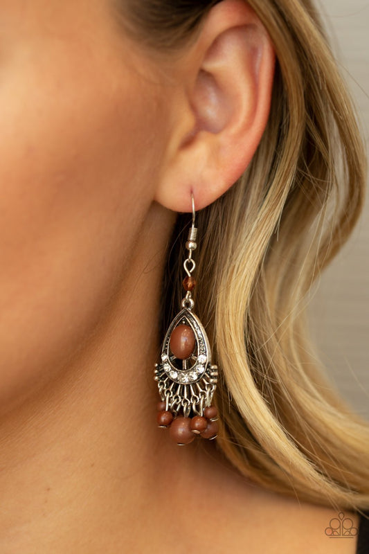 Floating on HEIR - brown - Paparazzi earrings