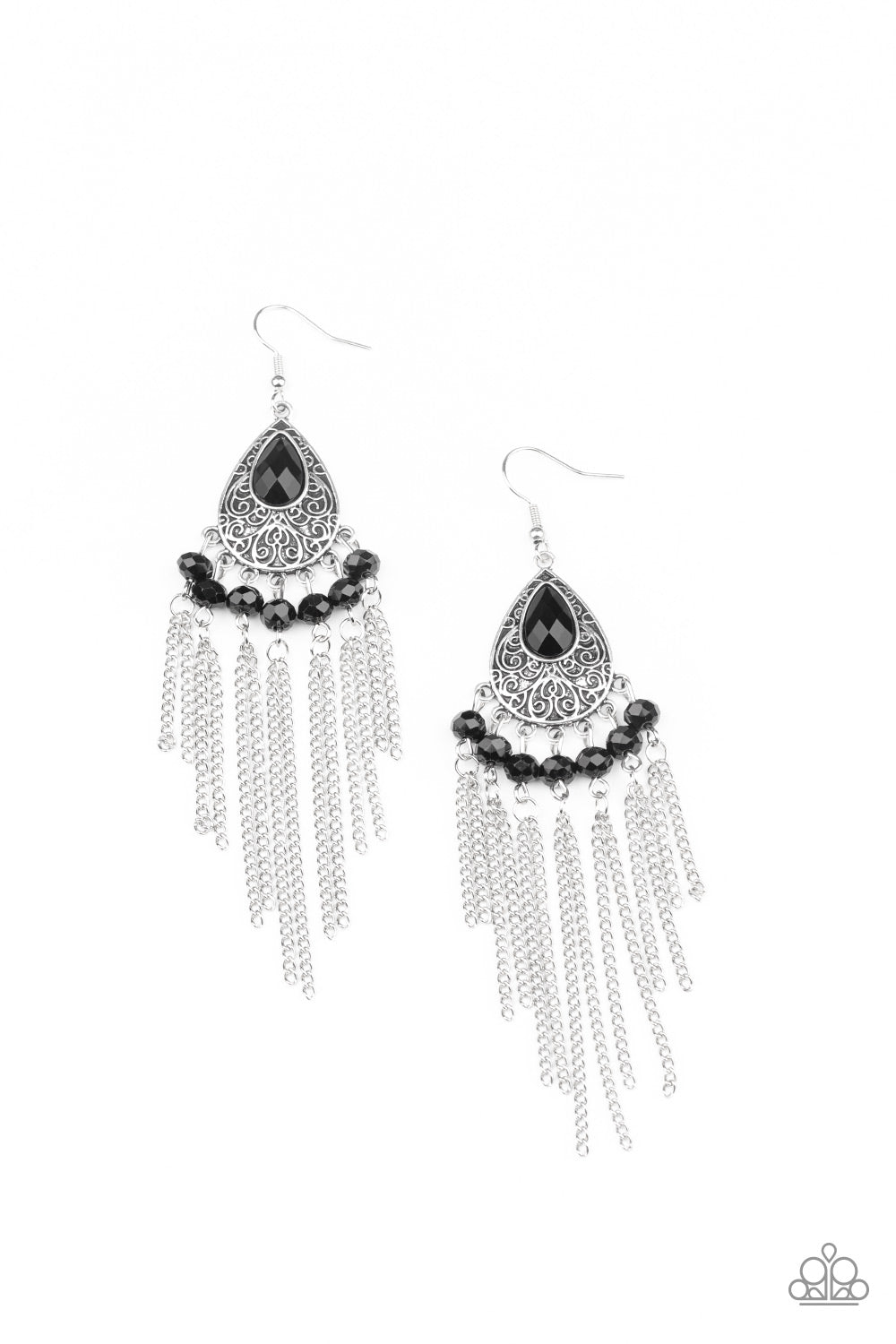 Floating on HEIR - black - Paparazzi earrings