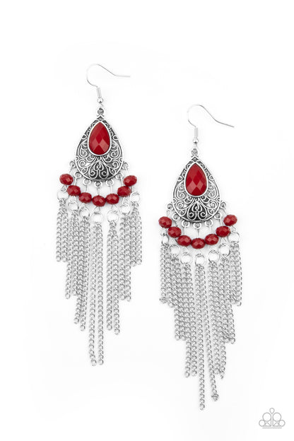Floating on HEIR - red - Paparazzi earrings