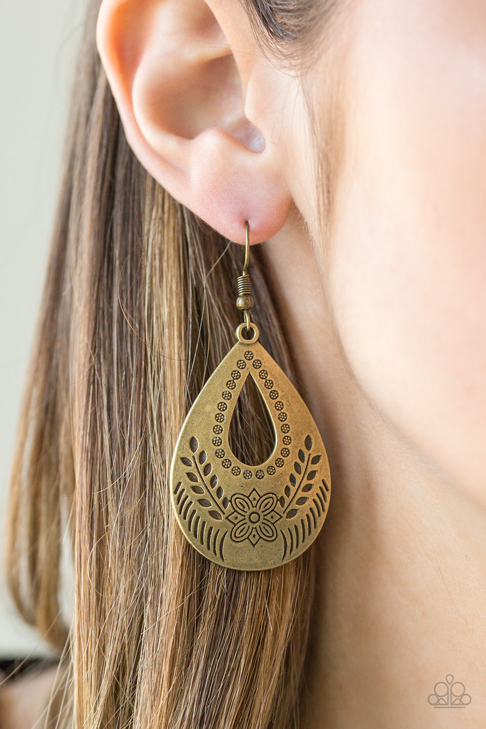 Floral Fiesta - brass - Paparazzi earrings