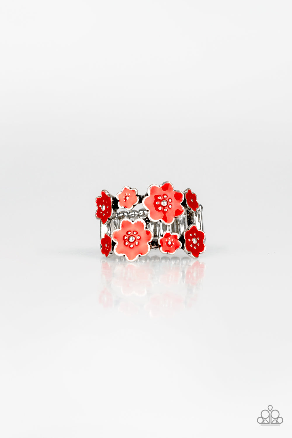 Floral Crowns - red - Paparazzi ring