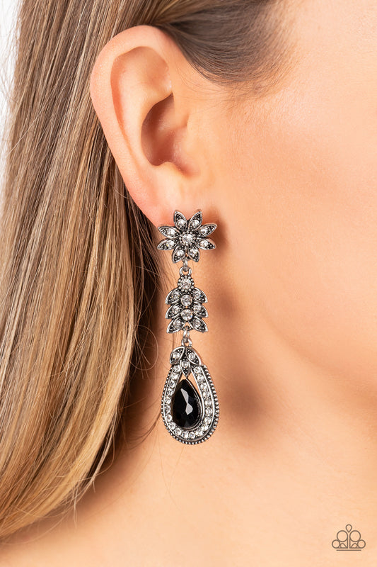 Floral Fantasy - black - Paparazzi earrings