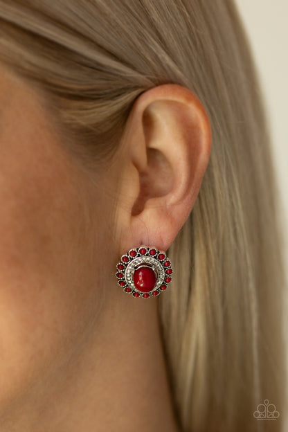 Floral Flamboyance - red - Paparazzi earrings