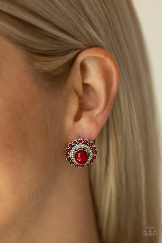 Floral Flamboyance - red - Paparazzi earrings
