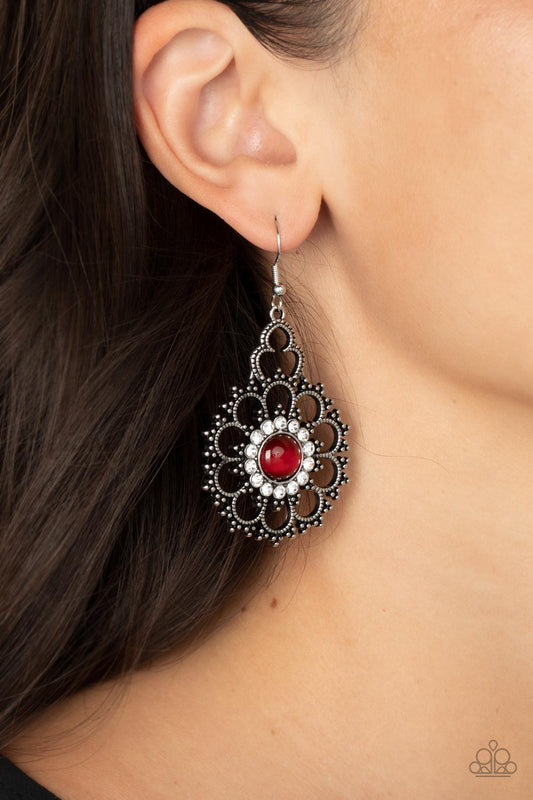 Floral Renaissance - red - Paparazzi earrings