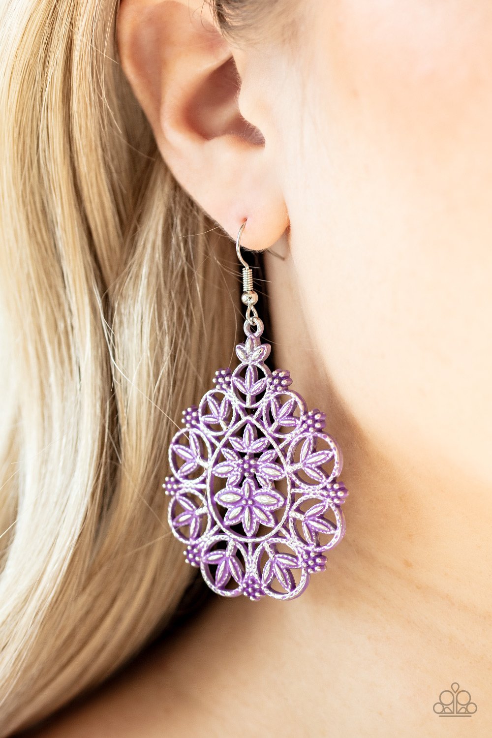 Floral Affair-purple-Paparazzi earrings