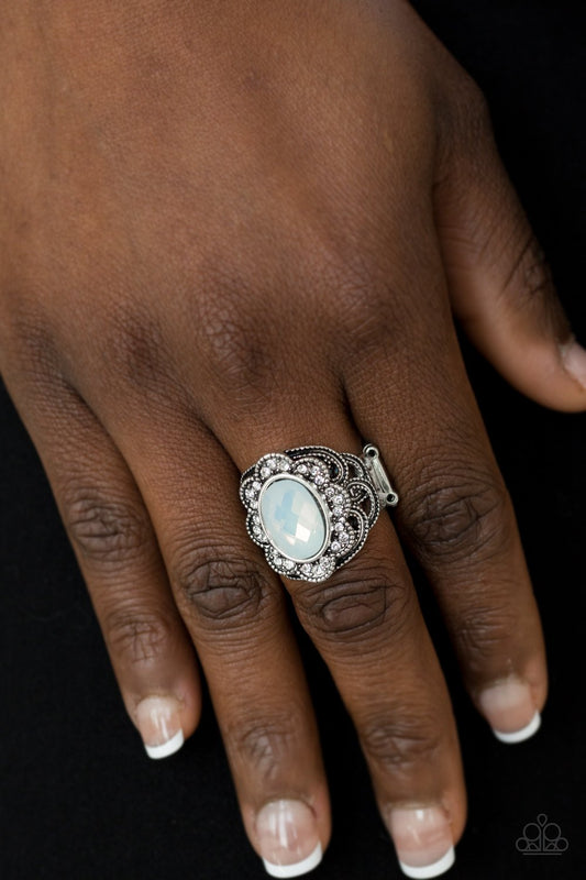 Floral Fairways - white - Paparazzi ring